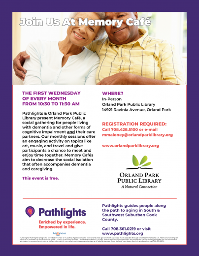 Memory Café Orland Park Library